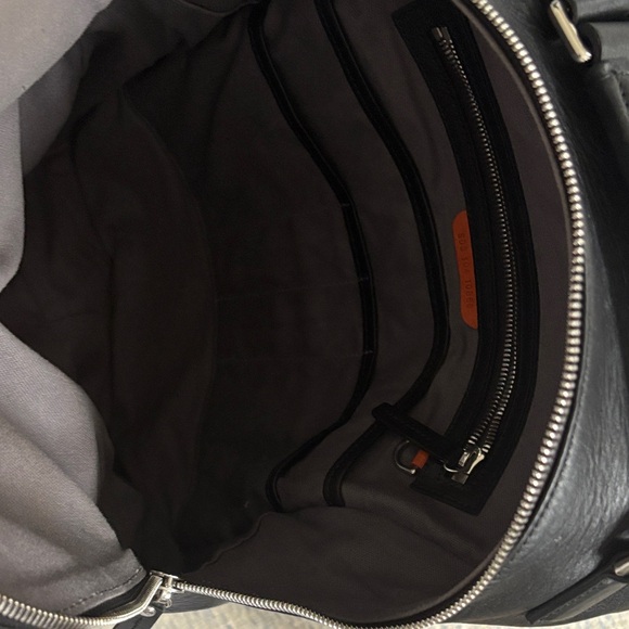 Shinola Detroit Runwell Backpack Bag Mens Black Leather Adjustable Commuter Tote - Picture 6 of 8